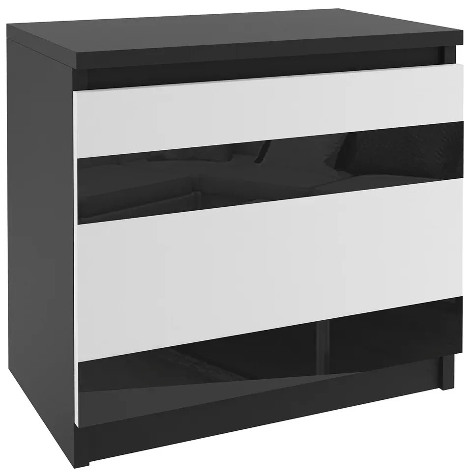 Nočný stolík Belini čierny / biely MH SN1/0/B/W/B/0