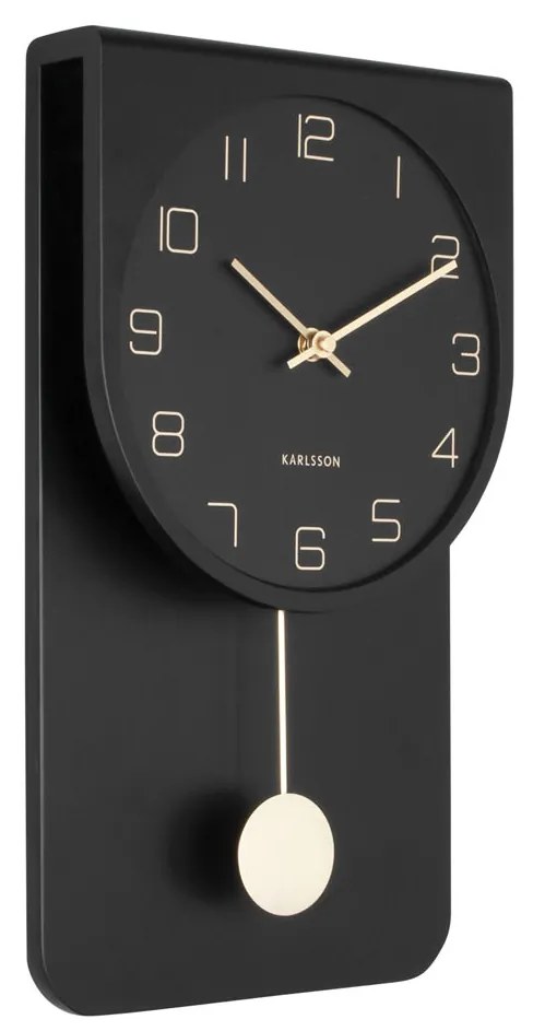 Nástenné kyvadlové hodiny Karlsson KA5779, čierna 39cm