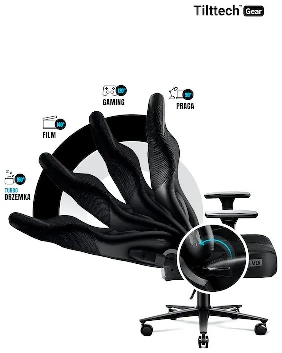 Látkové herné kreslo Diablo X-Player 2.0 Normal Size: čierne Diablochairs