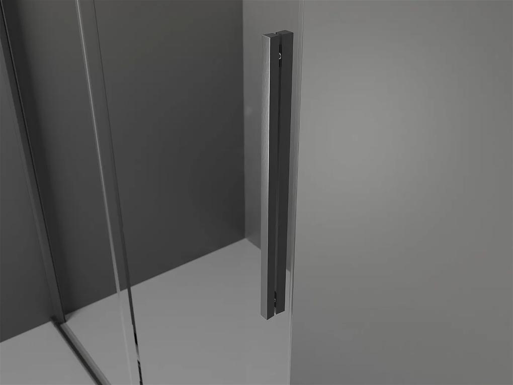 Mexen Velar, sprchový kút s posuvnými dverami 100(dvere) x 80(stena) cm, 8mm číre sklo, grafitová matná, 871-100-080-01-66