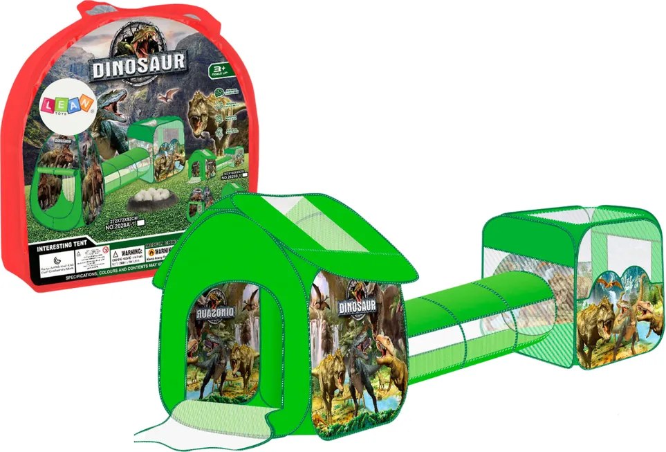 LEAN Toys Detské ihrisko 3v1 Stan Igloo Bazén Dinosaury
