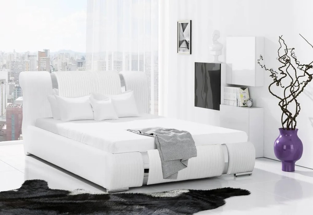 Čalúnená posteľ VIKI + matrac DE LUX, 120x200, madryt 1100