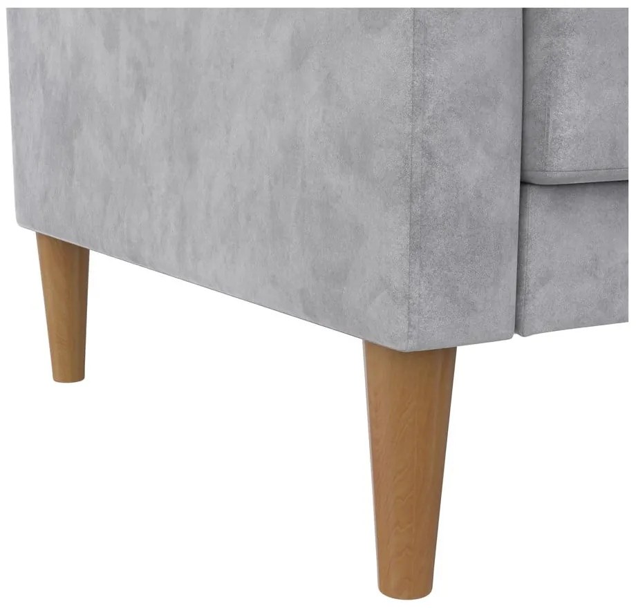 Svetlosivá zamatová rozkladacia pohovka 207 cm Lilly – Støraa