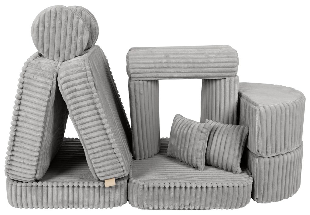 MeowBaby® Churros detská pohovka Max, Moon Dust Grey