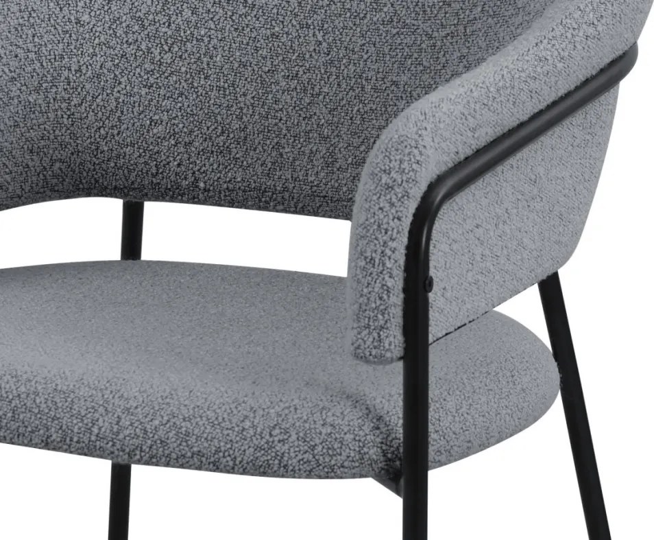 Jedálenská stolička Inga, holubia sivá štruktúrovaná látka