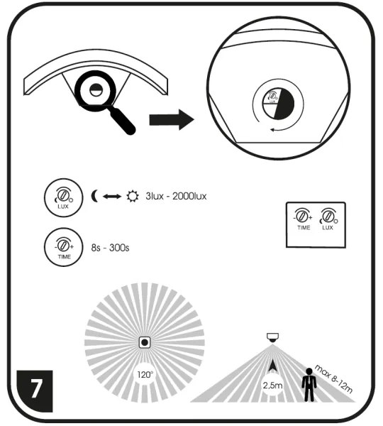 Ecolite Z1107/PIR-CR - LED Vonkajšie svietidlo so senzorom STYL LED/8W/230V IP44