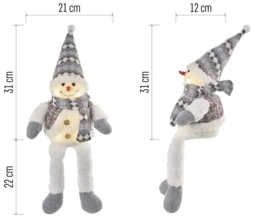 LED Vianočná dekorácia 6xLED/3xAA snehuliak