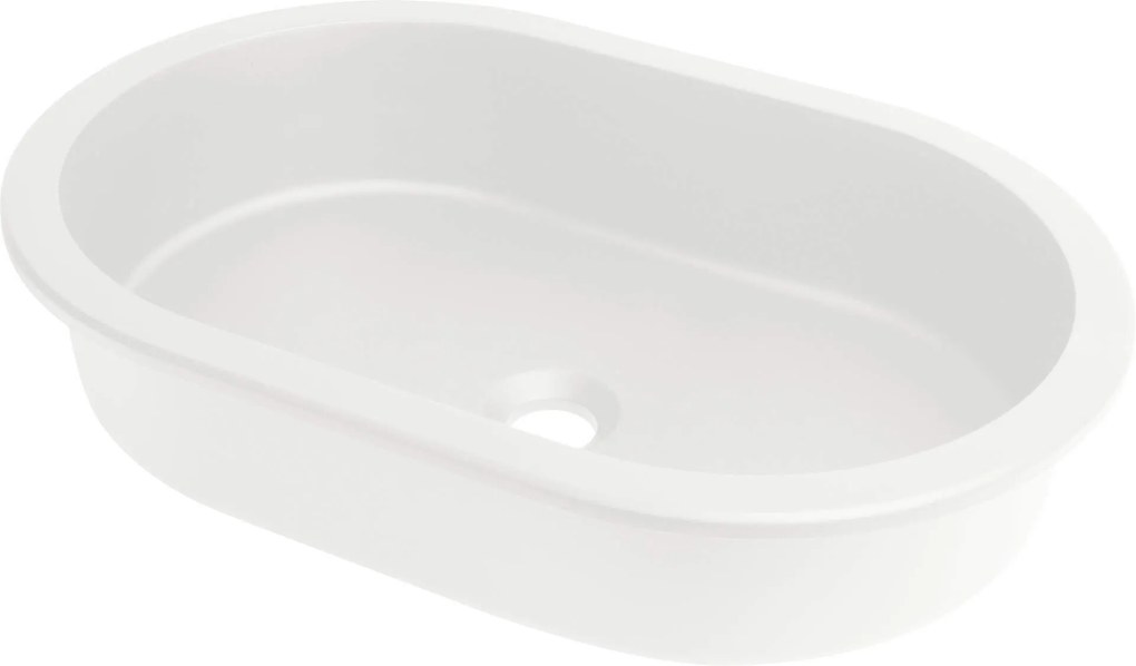 Deante Silia, granitové umývadlo na zapustenie zdola 588x390x145 mm, biela matná, DEA-CQS_AU6U