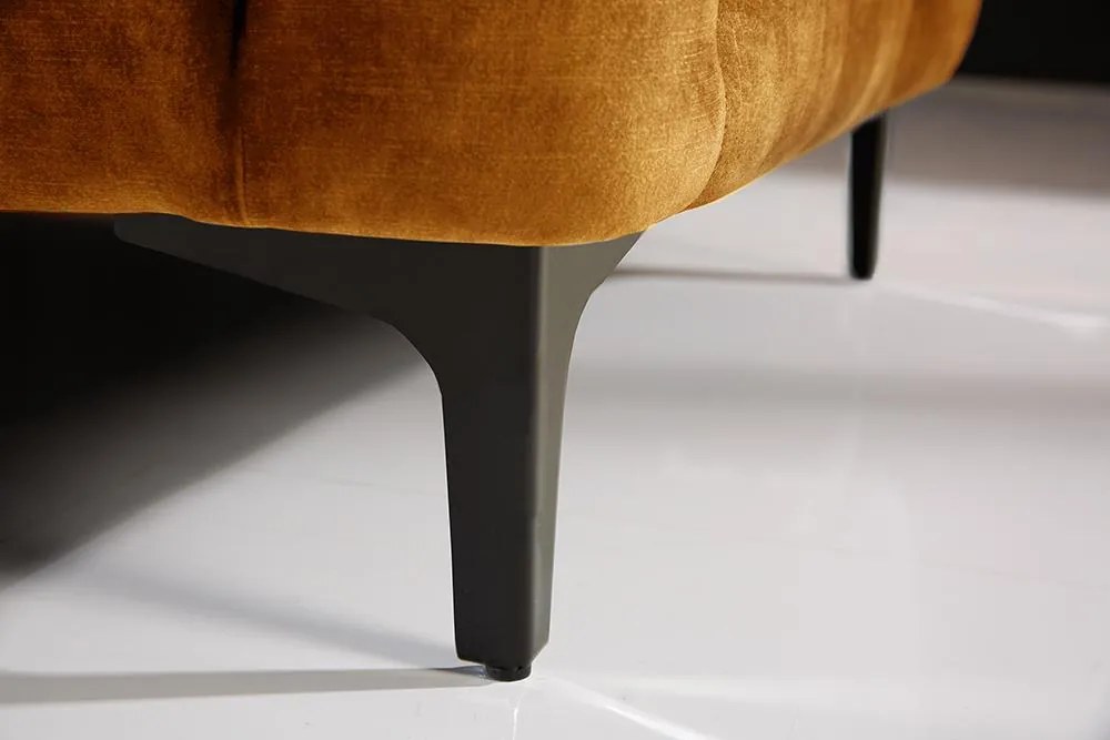Invicta Interior - Elegantná 3-miestna pohovka Chesterfield MODERN BAROQUE 235 cm horčicovo žltá zamat