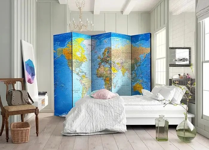 Paraván - World Classic Map  [Room Dividers] Veľkosť: 225x172, Verzia: Obojstranný