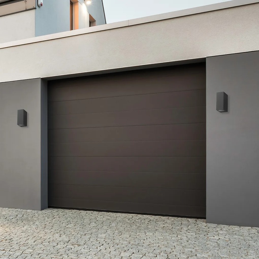 Exteriérové nástenné svietidlo Boka, 1x čierne hliníkové tienidlo, (15 cm)