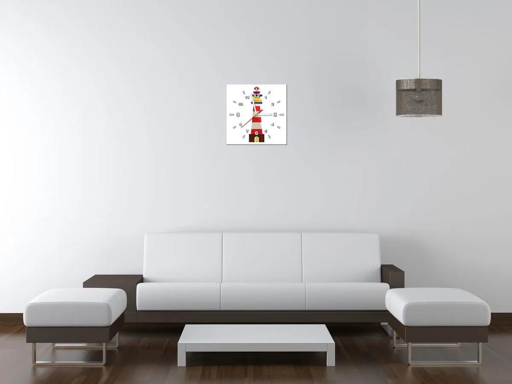 Gario Obraz s hodinami Farebný maják Rozmery: 40 x 40 cm