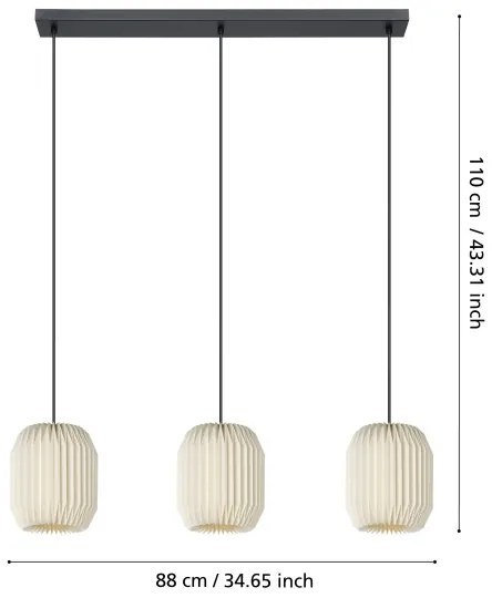 Eglo 44102 - Luster na lanku BELGRAVE 3xE27/40W/230V
