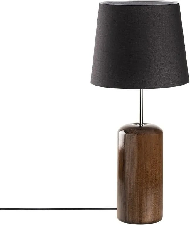 Čierna drevená stolová lampa Opviq lights Harula