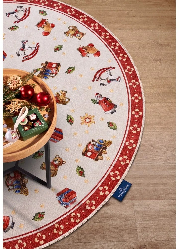 Červený okrúhly koberec s vianočným motívom ø 150 cm Red Christmas – Villeroy&amp;Boch