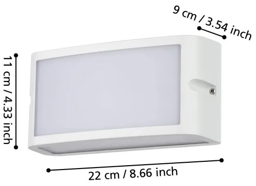 Eglo 900807 - LED Vonkajšie nástenné svietidlo CAMARDA LED/10,5W/230V biela IP54