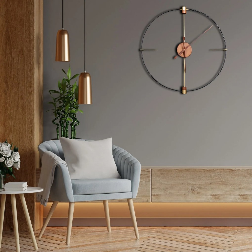 Dekoračné kovové nástenné hodiny v modernom minimalistickom štýle