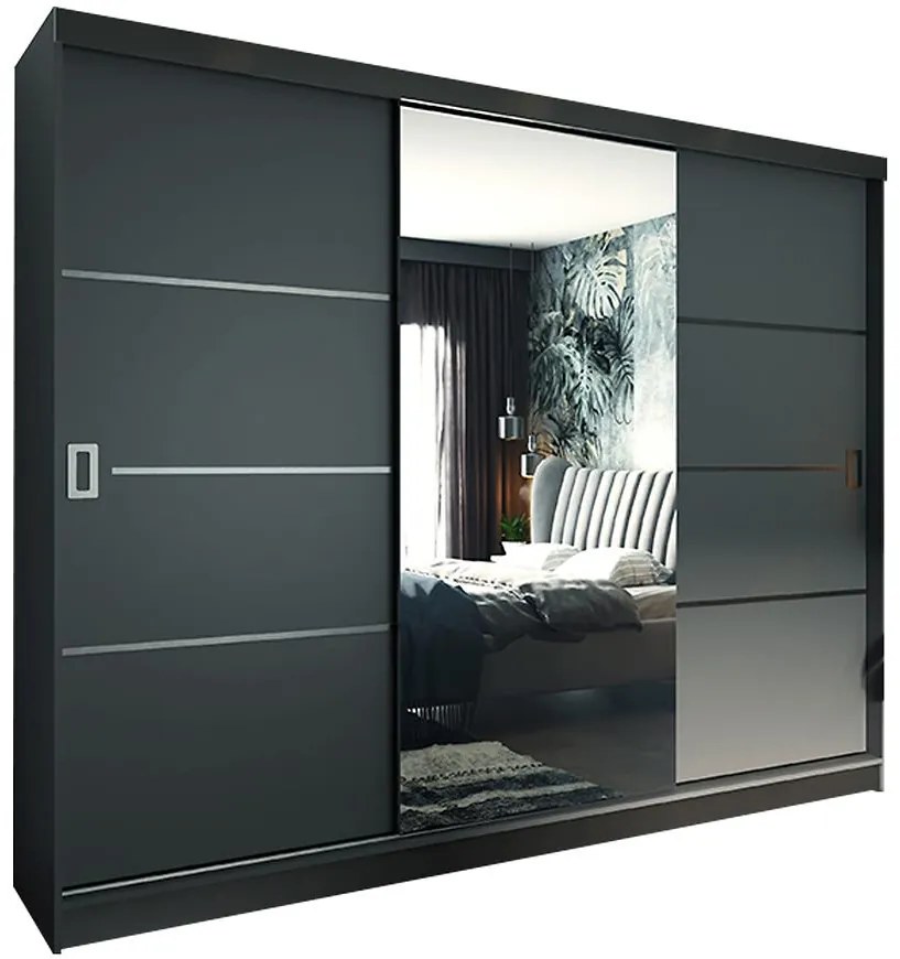 Skriňa Retro 200 4L grafit / dvierka grafit