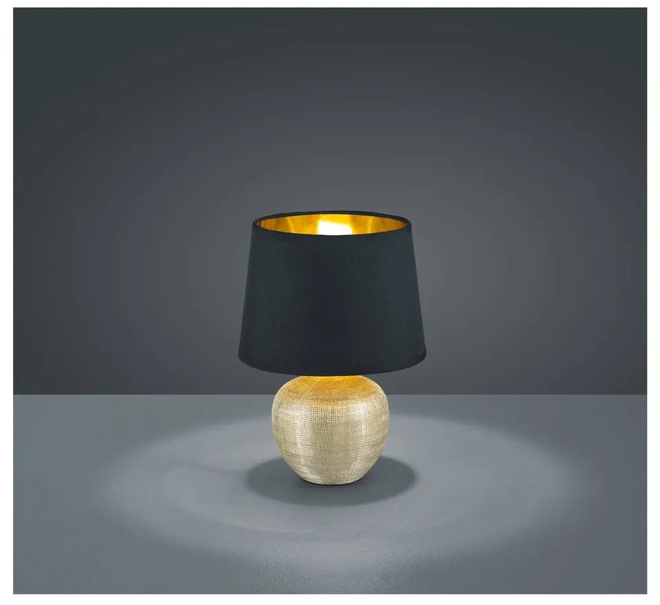 Čierna stolová z keramiky a tkaniny Reality Luxor, výška 26 cm