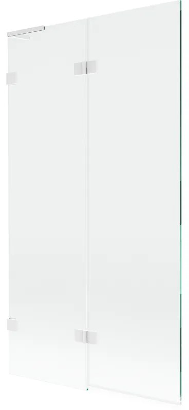 Mexen Lunar L, 2-krídlová vaňová zástena, ľavá 100 x 150 cm, 8mm číre sklo, biely profil, 897L-100-100-20-00-L