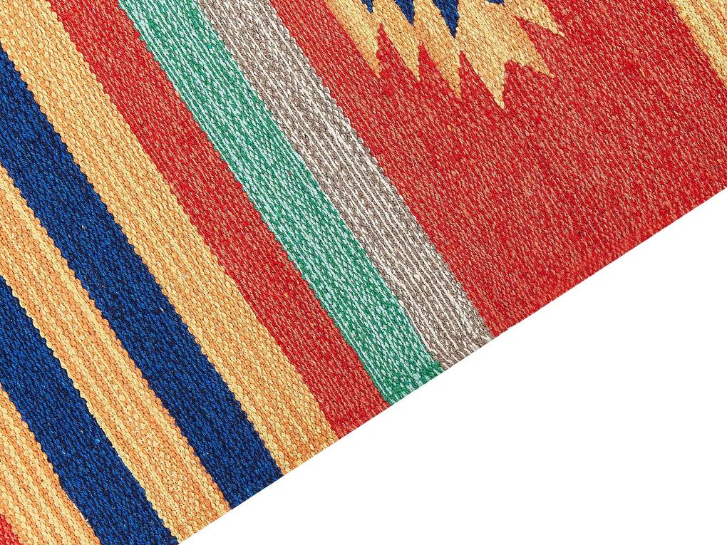 Bavlnený kelímový koberec 80 x 300 cm viacfarebný HATIS Beliani