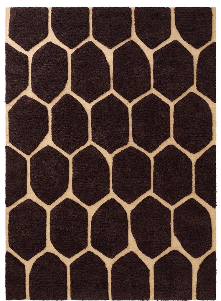 Vlnený koberec „Peppy Brown", 140 x 200 cm