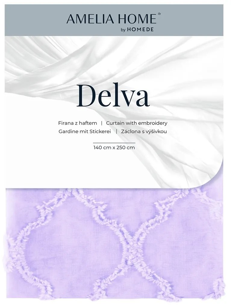 Záclona AmeliaHome Delva III levanduľová