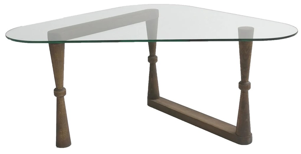 Konferenčný stolík Cam Orta Sepha z masívu orech/tvrdené číre sklo