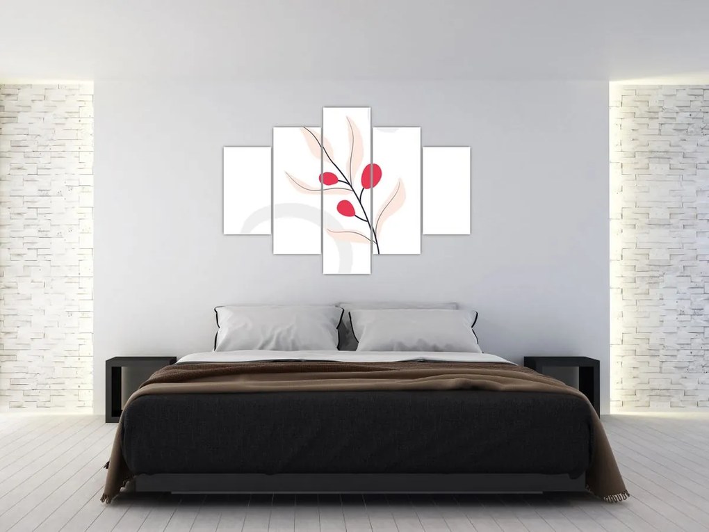 Obraz - Ružová florálna abstrakcia N⁰3 (150x105 cm)