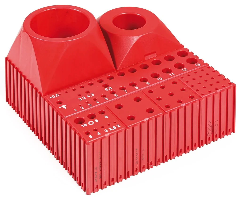 Plastový box pre upínač nástroja CAPTO C8, modul 10x10, 1 dutina, červená