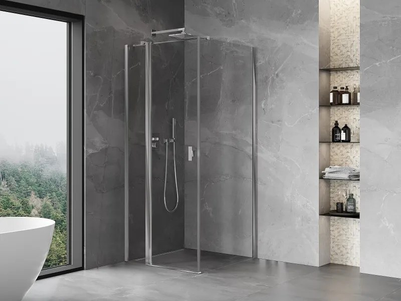 Mexen Mist T, sprchový kút s krídlovými dverami, 95 x 95 cm, 8mm číre sklo, chrómový profil, 8A4T-095-095-01-00