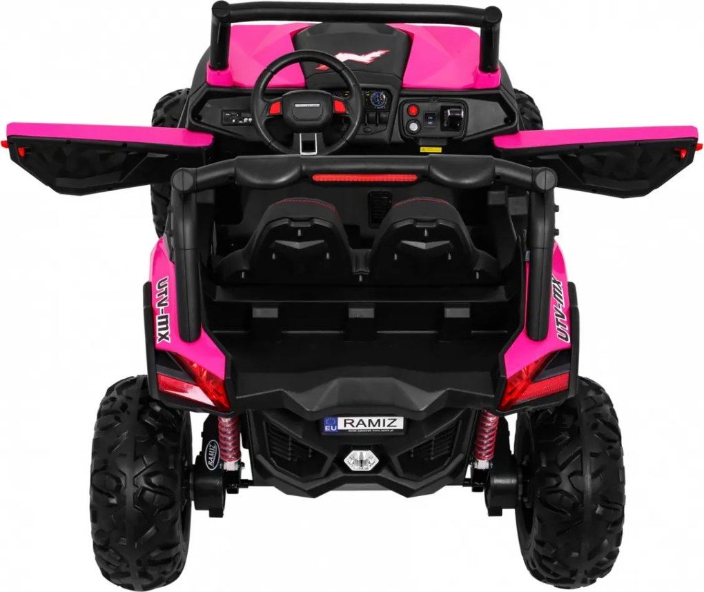 Ramiz Detský kočík SuperStar ružový + pohon 4x4 + diaľkové ovládanie + batožinový priestor + MP3 LED + zámok dverí