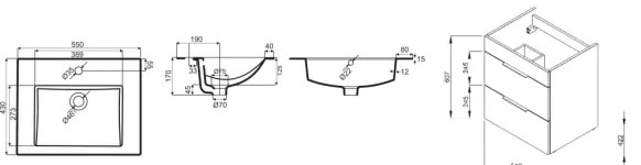JIKA H4536111763001 - Kúpeľňová skrinka s umývadlom CUBE 60,7x55 cm biela