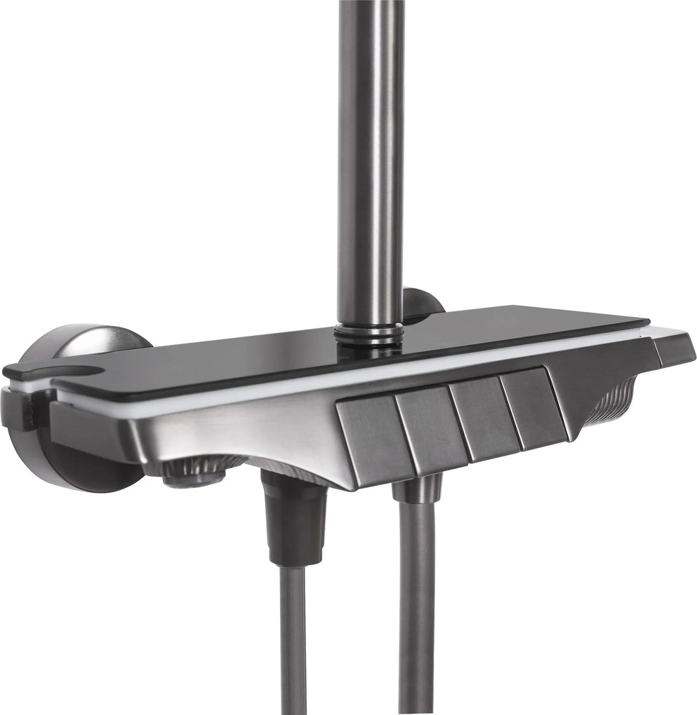 Rea Savio, nástenný sprchový set s ručnou spŕškou, grafitová matná, REA-P8412