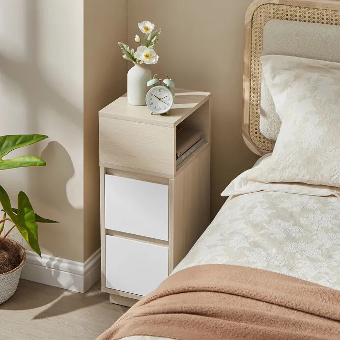 Autronic BONTEC Odkladací stolík 25x30x65cm, mdf, drevo, ANT-E1065 BK Farba: Čierna