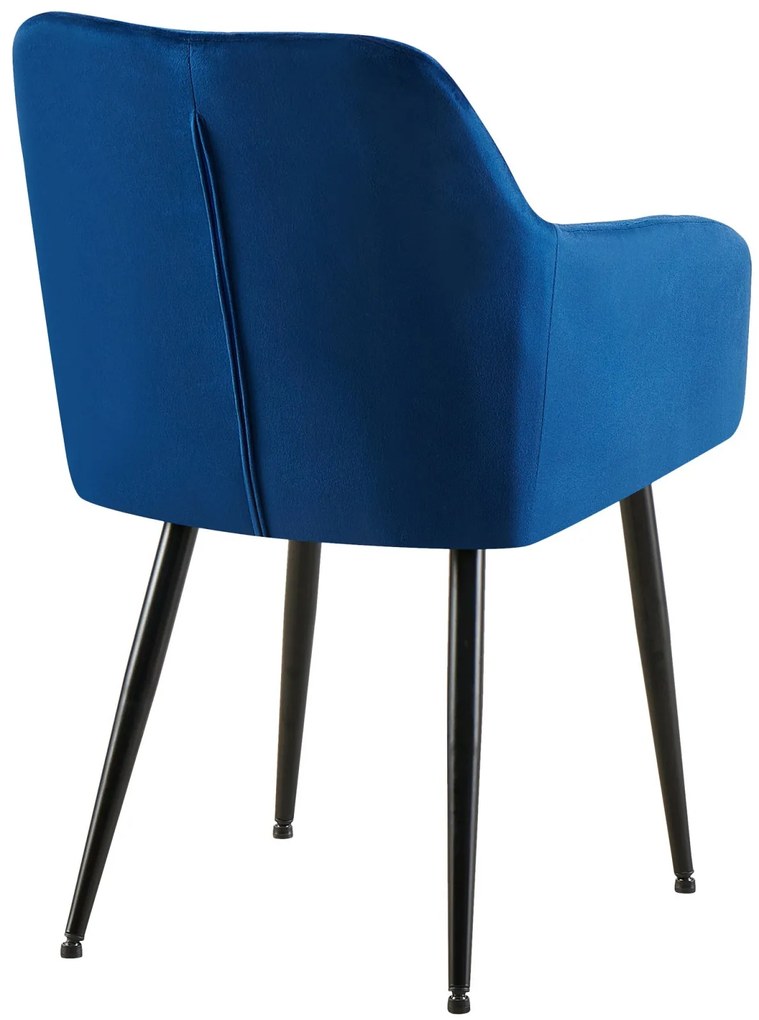 Jedálenská stolička Monett - zamat, B čierny rám - Tmavo modrá