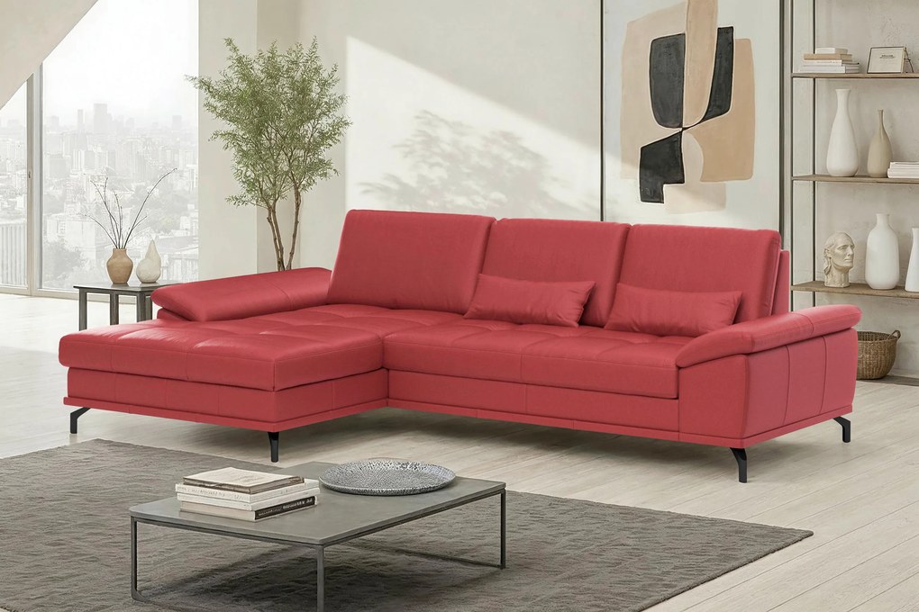 XXXLutz ROHOVÁ SEDAČKA, koža, červená Sit & More - Sedačky - 000144039741