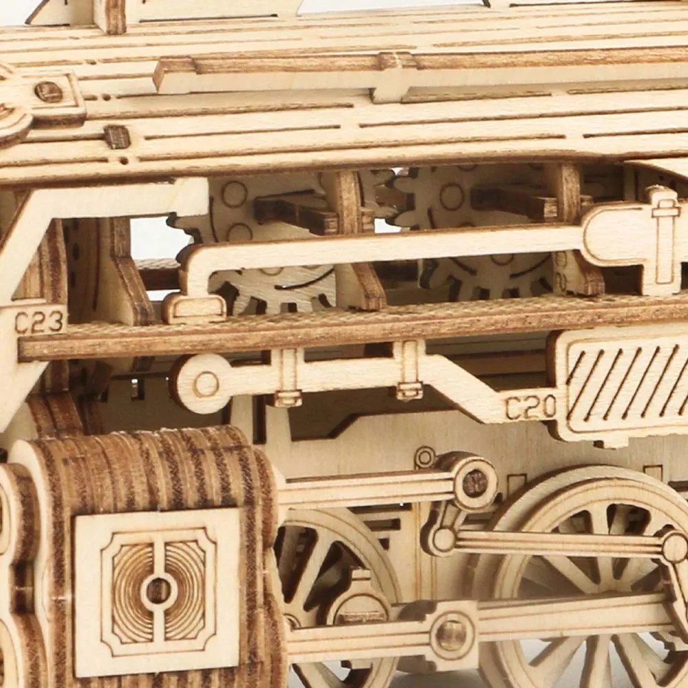 Robotime 3D drevené puzzle Parní lokomotiva Prime Steam Express 1:80 308 ks