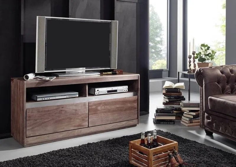 Bighome - ROUND TV stolík 133x60 cm, dymová, palisander
