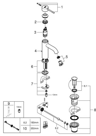 GROHE 23589GL1 - Umývadlová batéria ESSENCE DN 15 zlatá