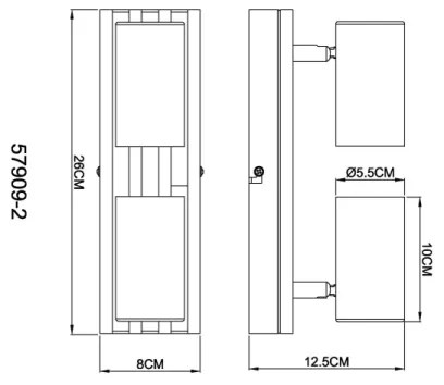Globo 57909-2 - Bodové svietidlo KAYDEN 2xGU10/25W/230V čierna
