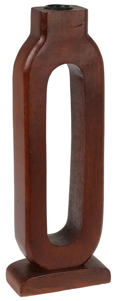H&S Decoration Drevený svietnik Mango, 11,5x30 cm, hnedá