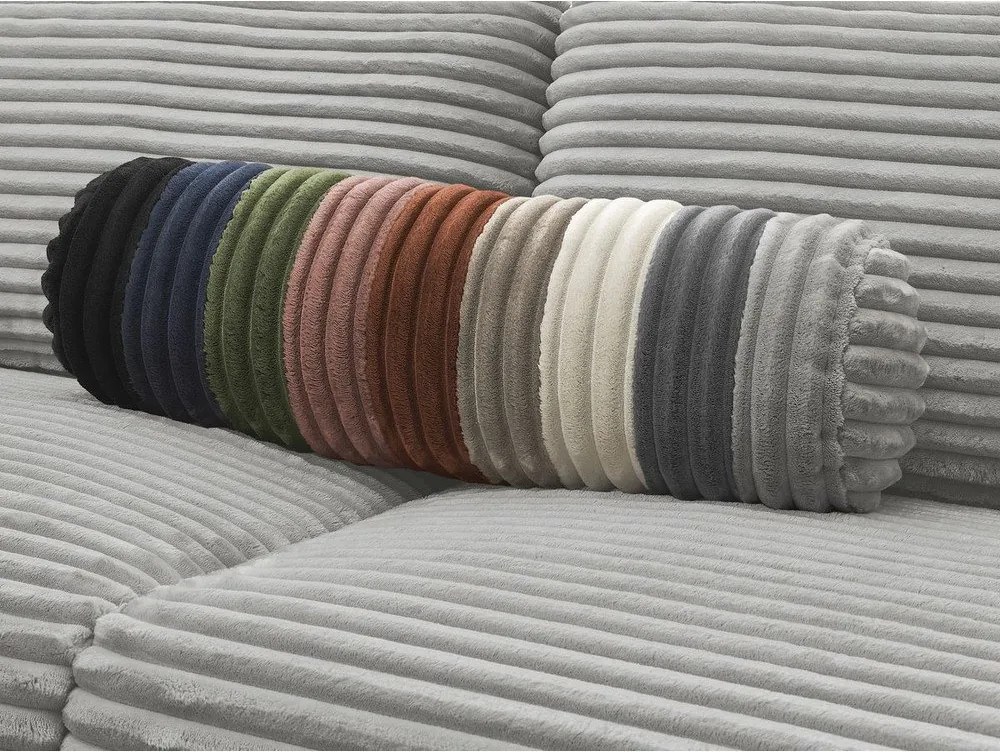 Svetlosivá menčestrová pohovka na každodenné spanie/rozkladacia 220 cm Hugo – Bobochic Paris