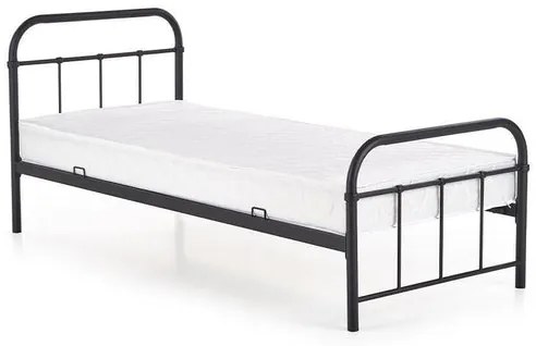 Kovová posteľ Niko 90x200, čierna, bez matraca