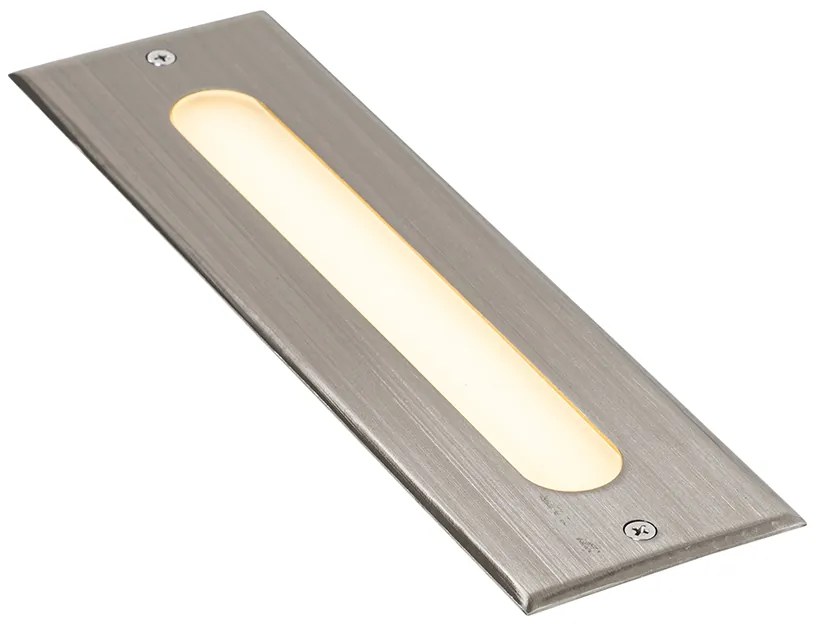 Sada 4 moderných oceľových zemných bodových svietidiel 30 cm vrátane LED IP65 - Eline