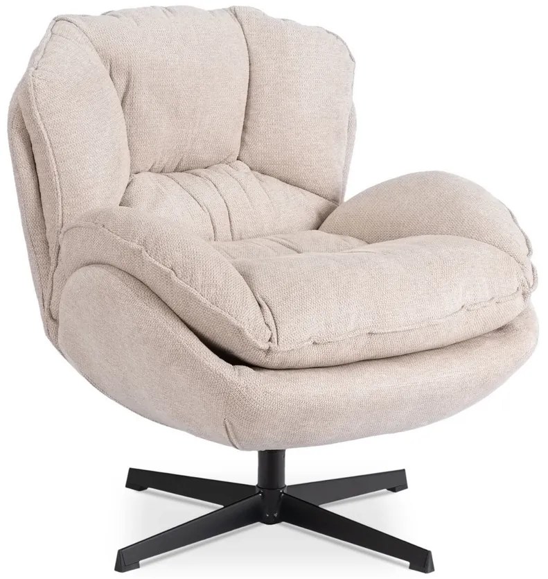 Relaxačné otočné kreslo DALILA krémové