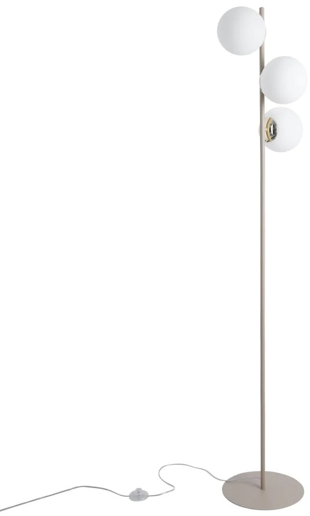Stojacia lampa Florence, 3x biele sklenené tienidlo, g/be