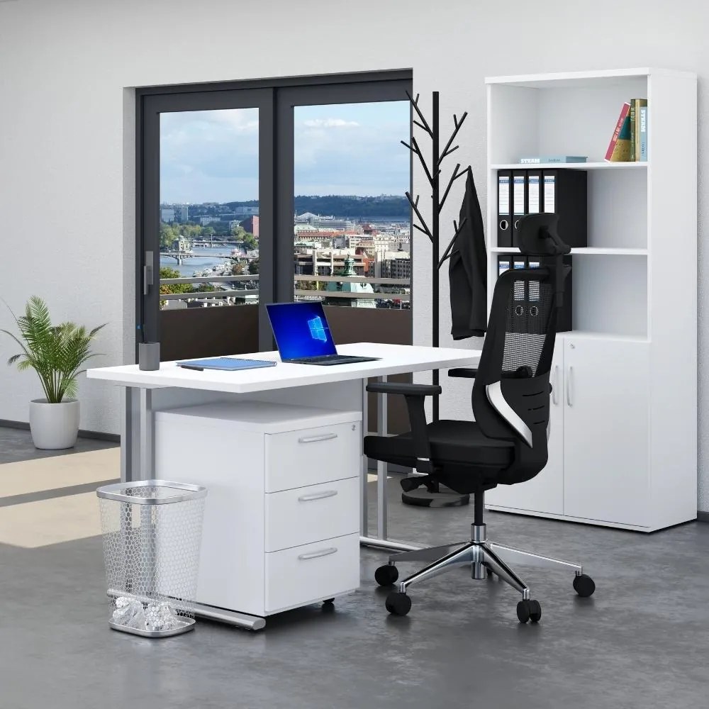 Zostava kancelárskeho nábytku Visio 2, 140 cm, biela