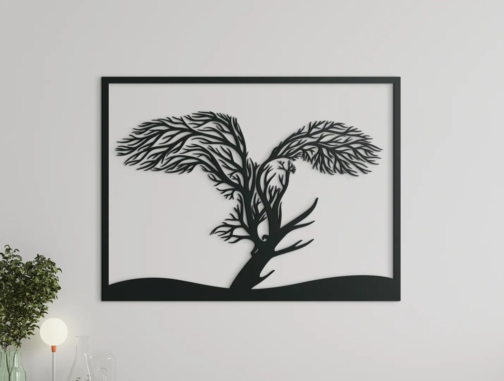 drevko 3D obraz na stenu Orol a strom Rozmer obrazu: 33,5 x 44,5 cm, Farba dekorácie: Čierna