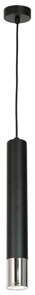 Luminex Luster na lanku NEST 1xGU10/8W/230V čierna/lesklý chróm LU1056